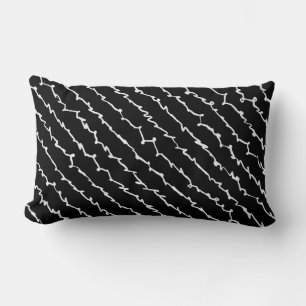 Abstrait noir et blanc Scribbles Lumbar Coussin
