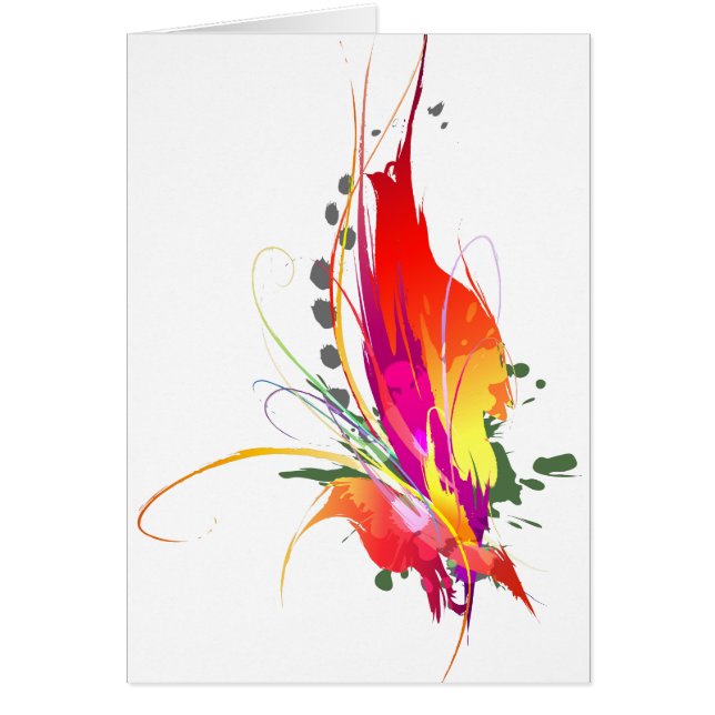 Abstrait Oiseau de Paradise Paint Splatters (Devant)