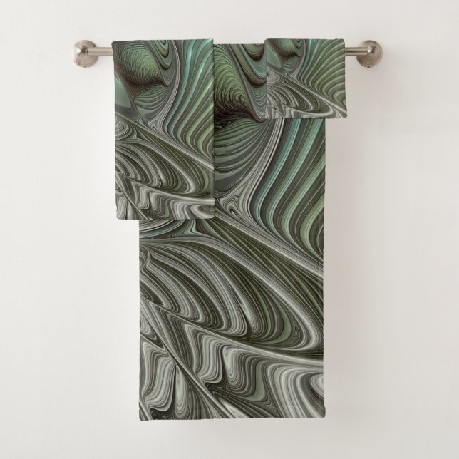 Abstrait Olive Sage Green Grey Fractal Art Imagina (En situation)
