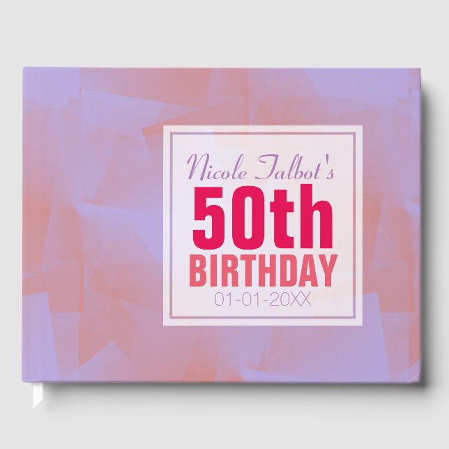 Abstrait Pastel 50e Anniversaire Livre d'or (Recto)
