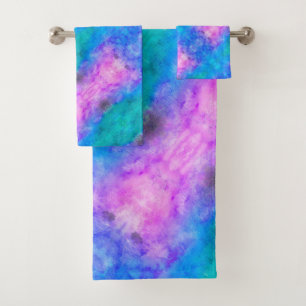 Abstrait Pastel Peint Bleu, Rose, Aqua