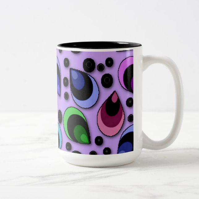Abstrait Peacock Feathers Motif Mug (Droit)