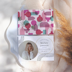 Abstrait   Pink Photo Graduation Faire-part