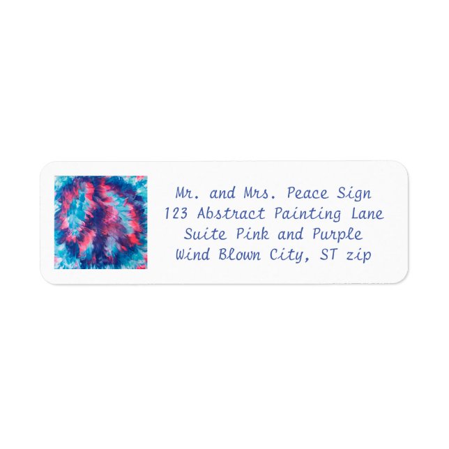 Abstrait Pink Purple Blends Peace Sign Address (Devant)