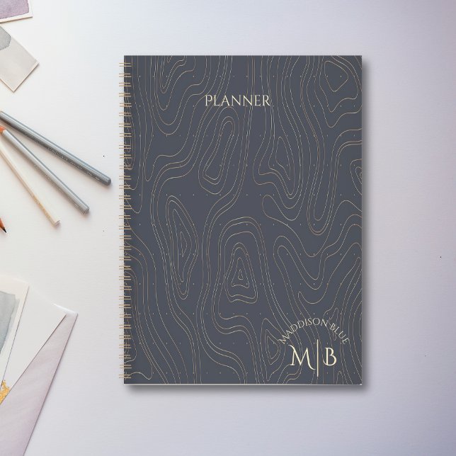 Abstrait Planner personnalisé gris vierge (Créateur téléchargé)