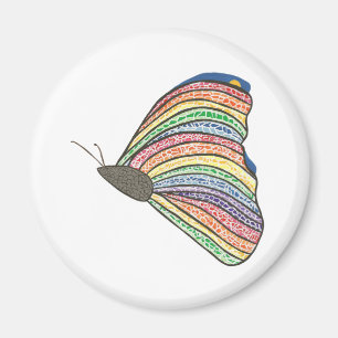 Abstrait Rainbow Mosaic Peinture Papillon Magnets