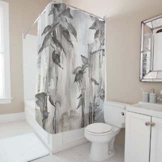 Abstrait rideau de douche en bambou gris
