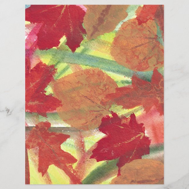 Abstrait rouge brun automne feuilles scrapbook pap (Devant)