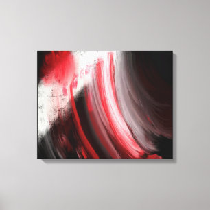 Abstrait rouge et blanc brosse la toile noire