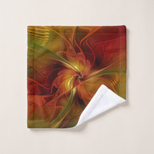 Abstrait Rouge Orange Brown Vert Fractal Art Flowe