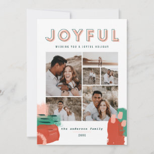 Abstrait rouge, rose + vert joyeux multi carte pho