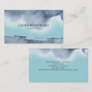 Abstrait Smoky Blue Et Vert Serene Carte de visite
