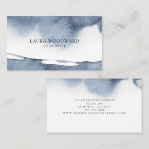 Abstrait Smoky Blue Serene Carte de visite