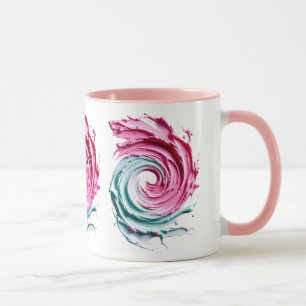 Abstrait tourbillon in pastel pink and green. mug
