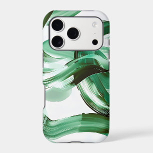 Abstrait Traits de Pinceau Vert Minimal Moderne