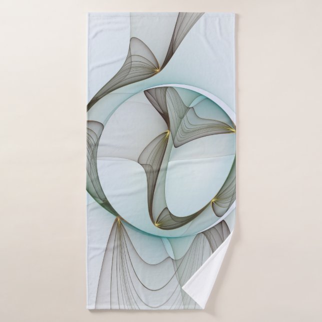 Abstrait Turquoise Brown Gold Elegance (Serviette de bain)