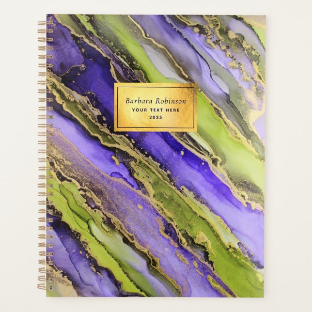 Abstraite Black Green Purple Gold Foil (Devant)