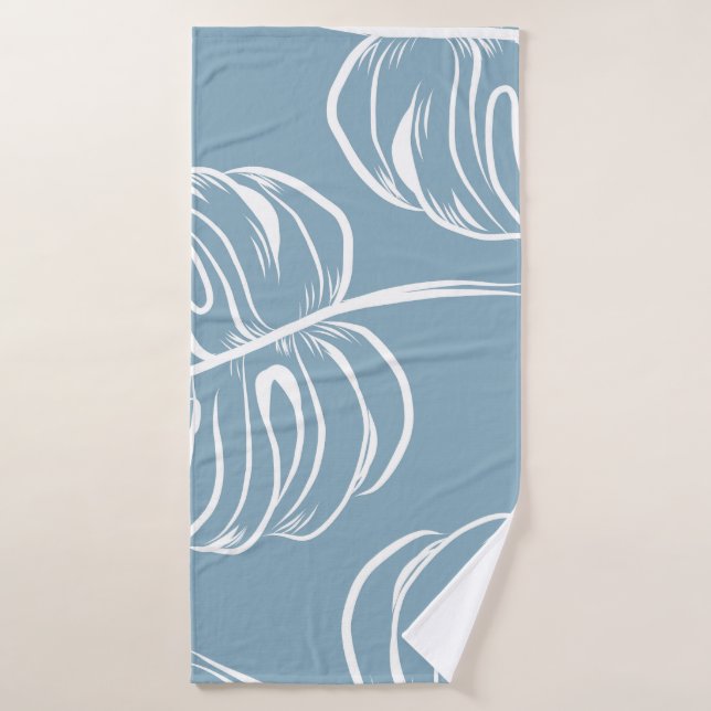 Abstraite Feuille Tropicale : Verdure transparente (Serviette de bain)