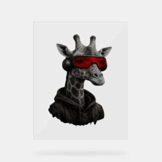 Abstraite girafe rouge et noire T-shirt classique
