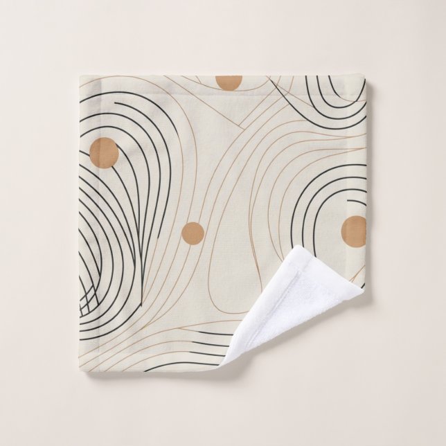 Abstraite ligne beige et noir couleurs (Gant de toilette)