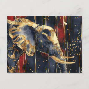 Abstrakte Aquarell Illustration eines Elefanten Postcard