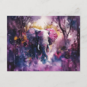 abstrakte Aquarell Illustration eines Elefanten Postcard