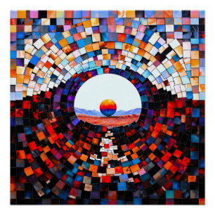 Abstrakter Mosaikblick der Stille Poster