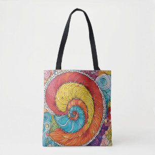 Abstraktes Schnecken Muster, multicolor Tote Bag