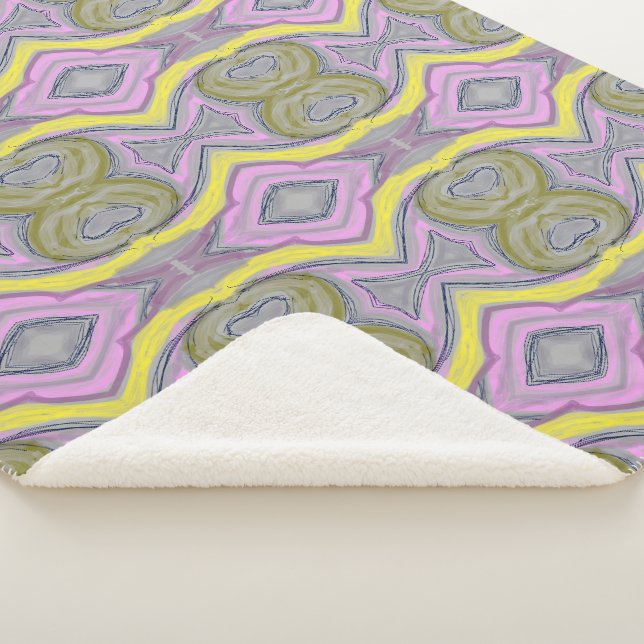 Abstrato Amarelo Sherpa Blanket (3/4)