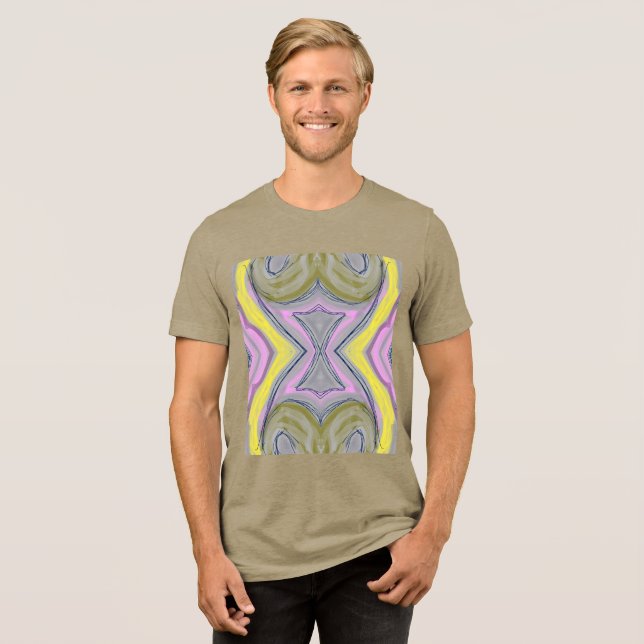 abstrato amarelo Tri-Blend shirt (Front Full)