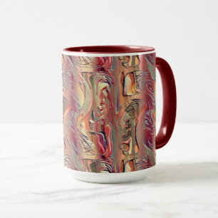 Abstrato entalhado em salmão e vermelho gradiente mug