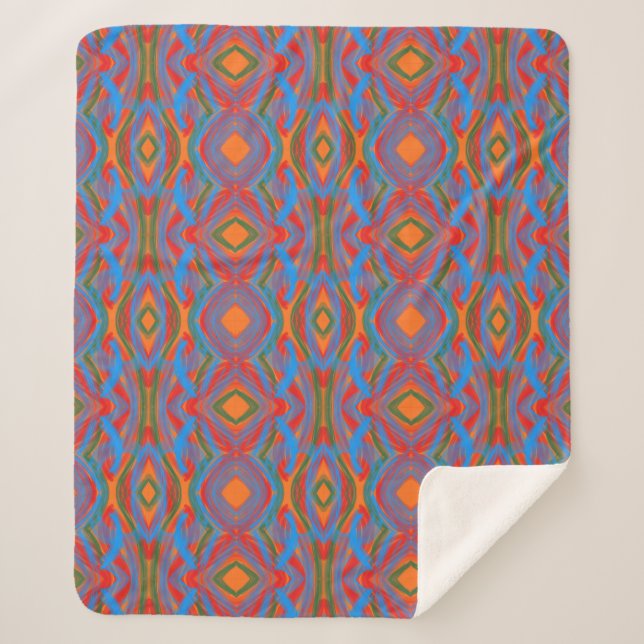Abstrato Laranja Sherpa Blanket (Front)