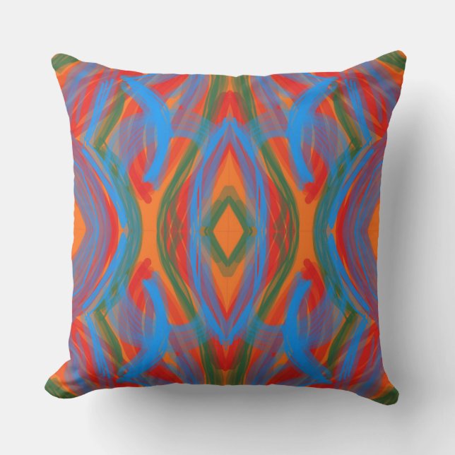Abstrato Laranja Throw Pillow (Front)