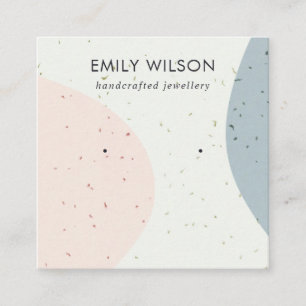 ABSTRCT CERAMIC BLUSH GREY STUD EARRING DISPLAY SQUARE BUSINESS CARD