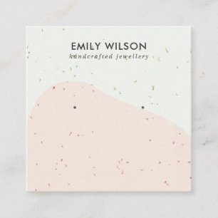 ABSTRCT CERAMIC BLUSH WAVE STUD EARRING DISPLAY SQUARE BUSINESS CARD