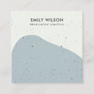 ABSTRCT CERAMIC GREY WAVE STUD EARRING DISPLAY SQUARE BUSINESS CARD