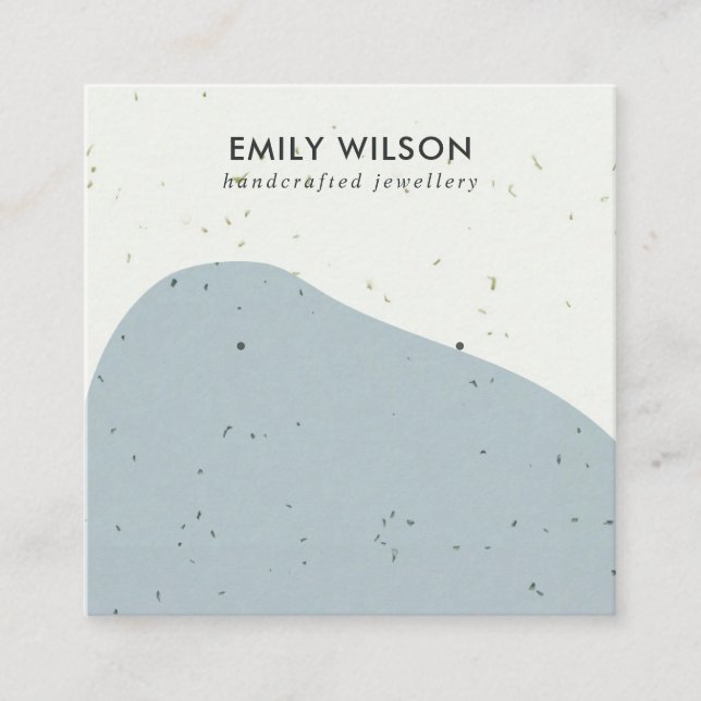 ABSTRCT CERAMIC GREY WAVE STUD EARRING DISPLAY SQUARE BUSINESS CARD (Front)