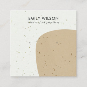 ABSTRCT CERAMIC OCHRE KRAFT STUD EARRING DISPLAY SQUARE BUSINESS CARD