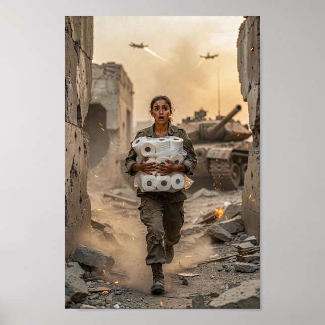 Absurd Survival Sprint Through Chaos Poster (Front)