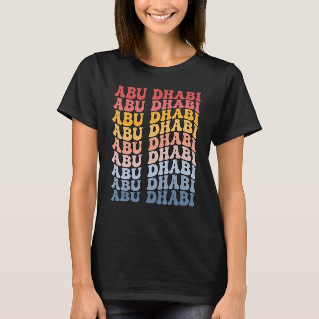 Abu Dhabi City Groovy Retro T-Shirt (Front)