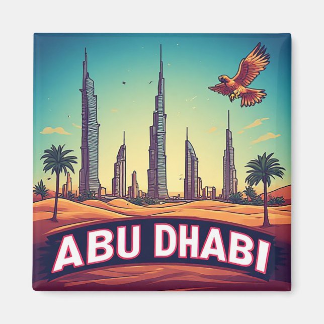 🧲 Abu Dhabi Coastal Vacation Memory UAE 🌊 Magnet (Front)