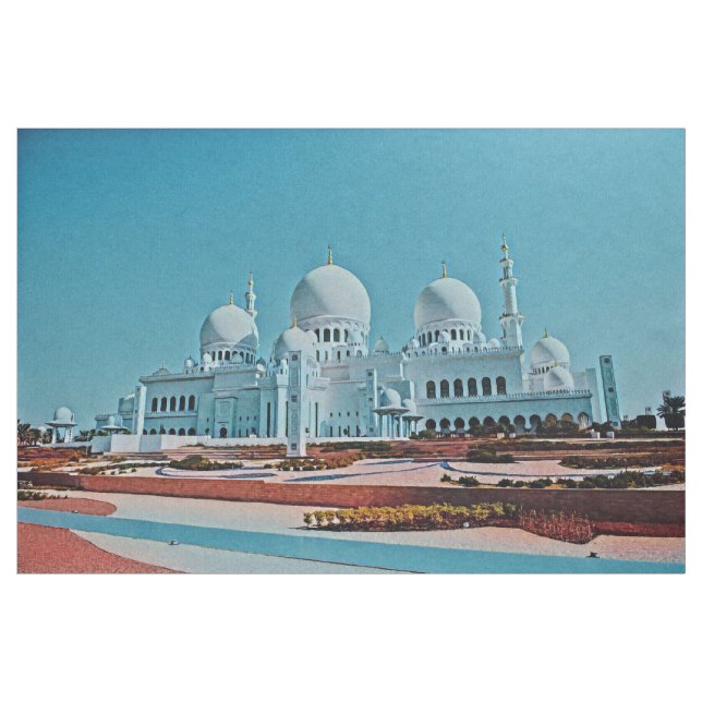 Abu Dhabi Mosque painting Fabric (Yard)