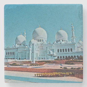 Abu Dhabi Mosque painting Stone Coaster