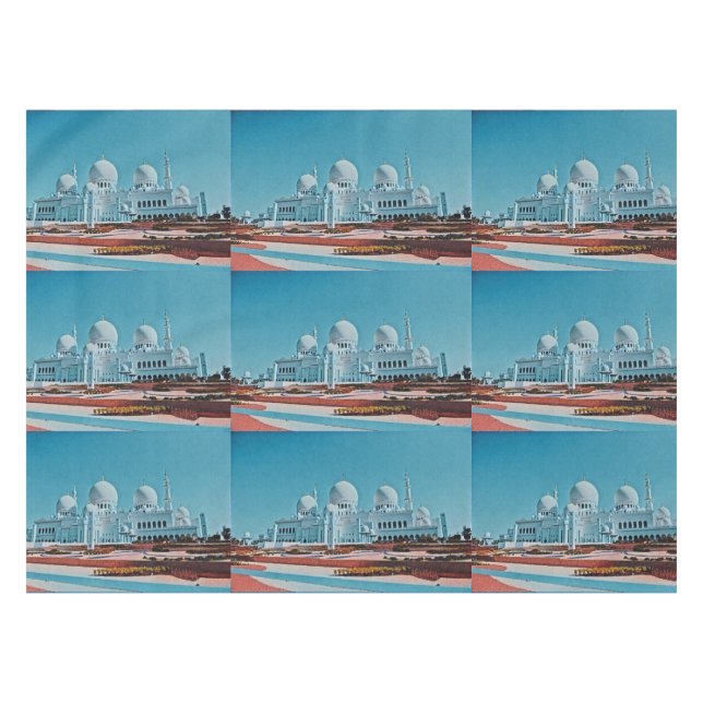 Abu Dhabi Mosque painting Tablecloth (Front (Horizontal))