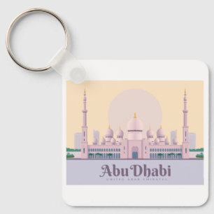 Abu Dhabi UAE Pastel Travel Keychain