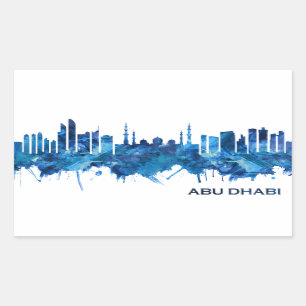 Abu Dhabi UAE Skyline Blue Sticker