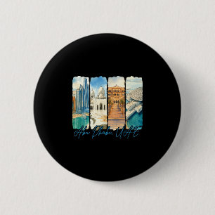 Abu Dhabi Uae Traveling Trip Brushstroke Souvenir  2 Inch Round Button