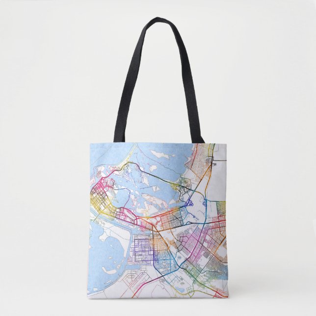 Abu Dhabi United Arab Emirates City Map Tote Bag (Front)