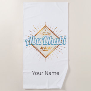Abu Dhabi United Arab Emirates Vintage UAE Design Beach Towel