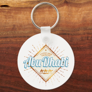Abu Dhabi United Arab Emirates Vintage UAE Design Keychain